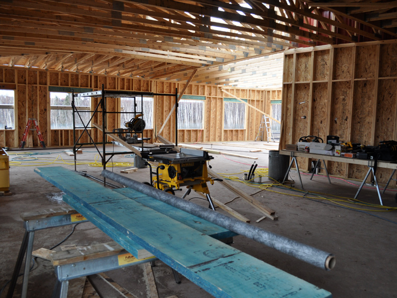 Initial construction of the taproom.