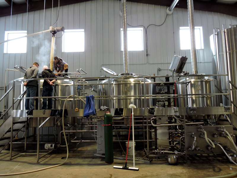Brew deck, brewing vessels.