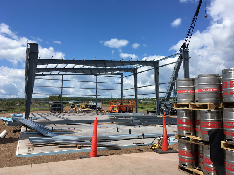 Framing of new packaging hall.